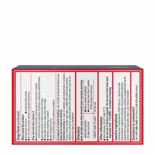 Tylenol PM Extra Strength Caplets Perspective: bottom