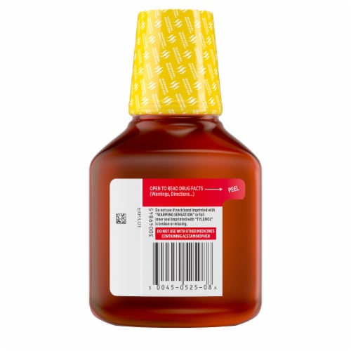 Tylenol Cold + Flu Severe Daytime Warming Honey Lemon Flavor Liquid Perspective: bottom