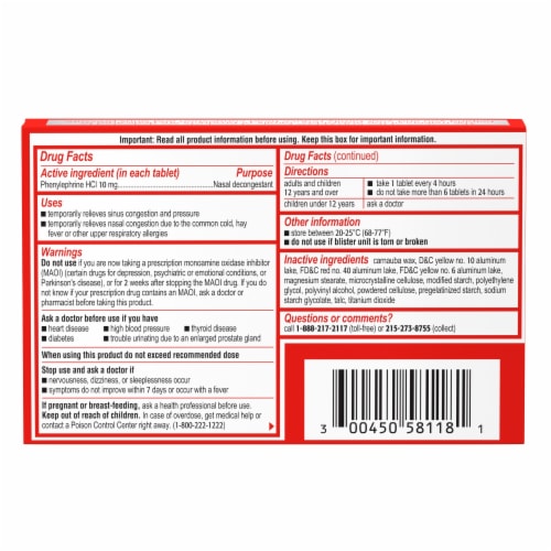 Sudafed PE Sinus Congestion Tablets Perspective: bottom