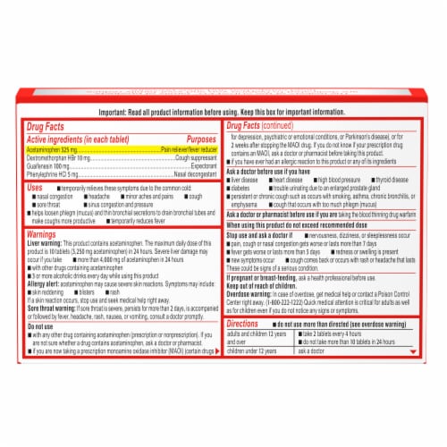 Sudafed PE Head Congestion + Flu Severe Acetaminophen Phenylephrine and Guaifenesin Caplets Perspective: bottom