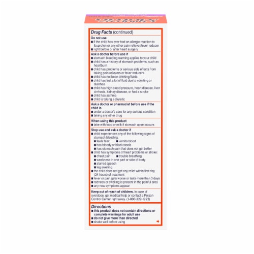 Children's Motrin Grape Oral Suspension Perspective: bottom