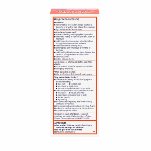Children's Motrin IBuprofen Kids Medicine, Bubblegum Flavor Perspective: bottom