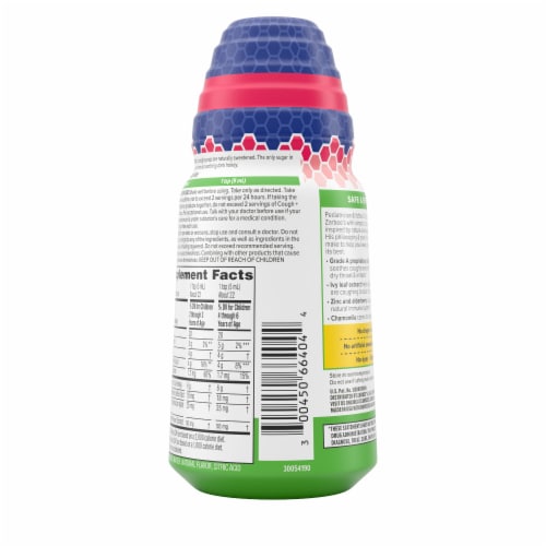 Zarbee's Children’s Nighttime Cough Syrup + Mucus Dark Honey Ivy Leaf Extract Chamomile Berry Liquid Perspective: bottom