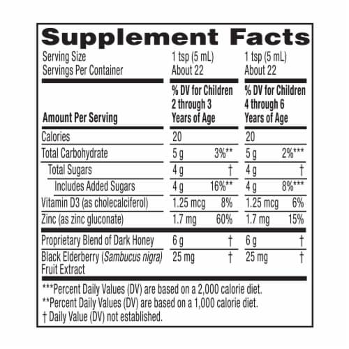 Zarbee’s Children’s Daytime Berry Cough Syrup + Immune Supplement Perspective: bottom