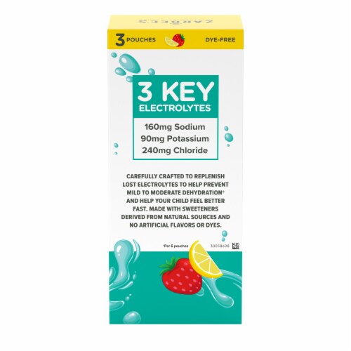 Zarbee's Triple Action Hydration Electrolyte Drink for Kids Dye-Free Strawberry Lemonade Flavor Perspective: bottom
