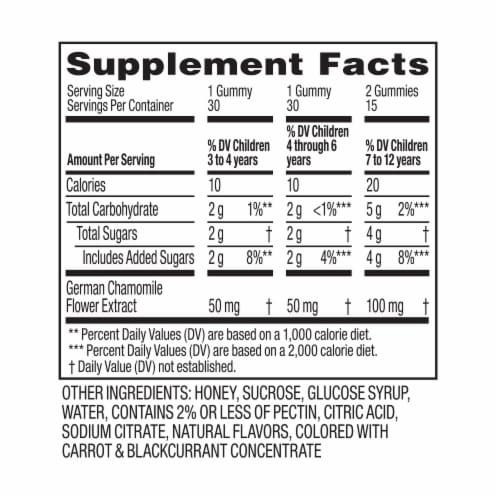 Zarbee's Children's Gentle Bedtime Natural Raspberry Lemon Flavored Gummies Perspective: bottom