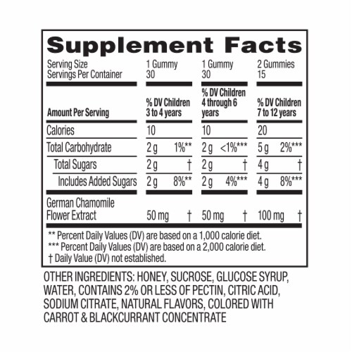 Zarbee's Children's Gentle Bedtime Natural Raspberry Lemon Flavored Gummies Perspective: bottom
