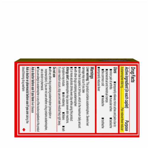 Tylenol 8HR Arthritis Pain Relief Caplets 650 mg Acetaminophen Pain Relief for Minor Arthritis Perspective: bottom