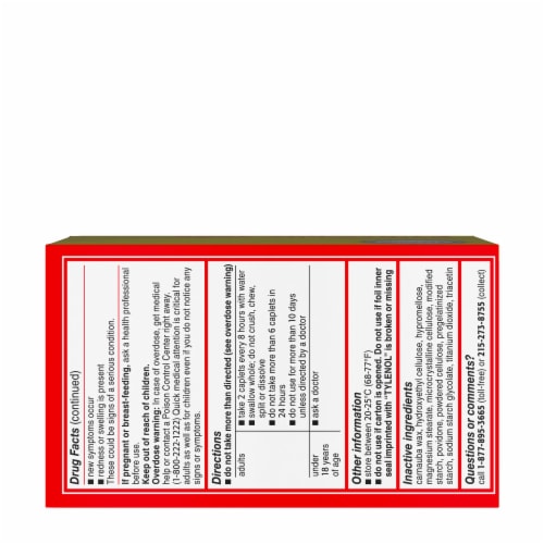 Tylenol 8 Hour Arthritis & Joint Pain Acetaminophen Caplets Perspective: bottom