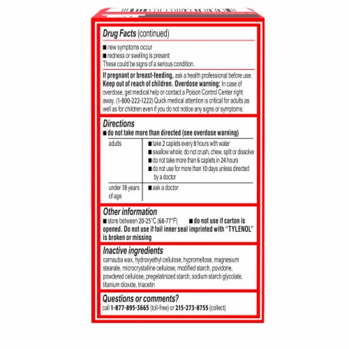 Tylenol Arthritis Pain Extended Release Caplets Perspective: bottom