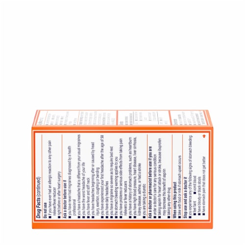 Motrin IB Migraine Relief Liquid Gel Caps, IBuprofen 200 Mg Perspective: bottom