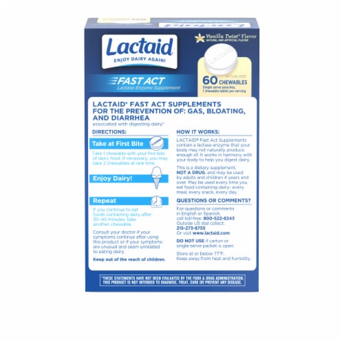 Lactaid Fast Act Chewables Perspective: bottom