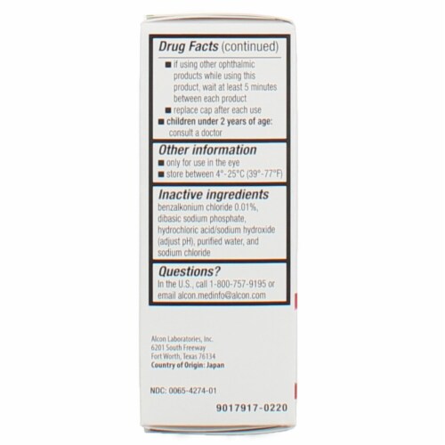 Pataday Twice Daily Eye Allergy Itch & Redness Relief Eye Drops Perspective: bottom