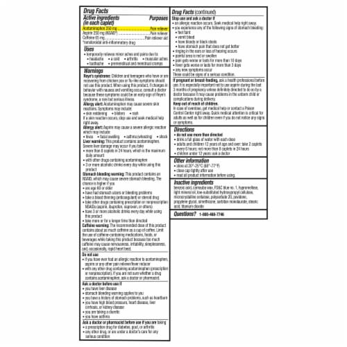 Excedrin Extra Strength Headache Relief Caplets Perspective: bottom