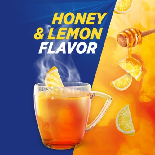 Theraflu Daytime Severe Cold Relief Honey Lemon Flavor Powder Packets Perspective: bottom