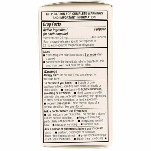 GoodSense Esomeprazole Magnesium Delayed Release Acid Reducer Capsules, 20 mg 24-Hour, 14 Ct Perspective: bottom