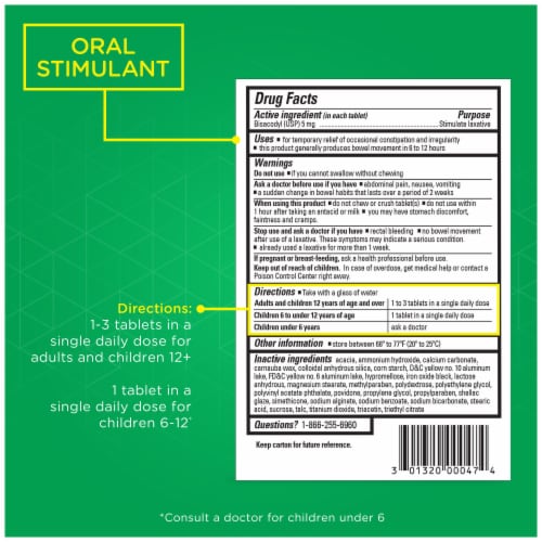 Fleet Stimulant Oral Laxative 25 Coated Tablets Perspective: bottom