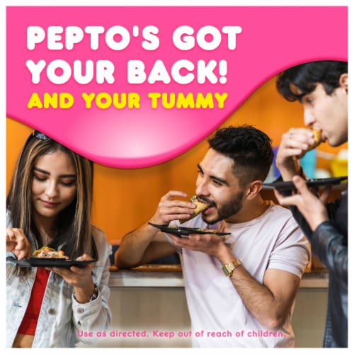 Pepto Bismol® Fast Melts 5 Symptom Relief Chewable Tablets Perspective: bottom