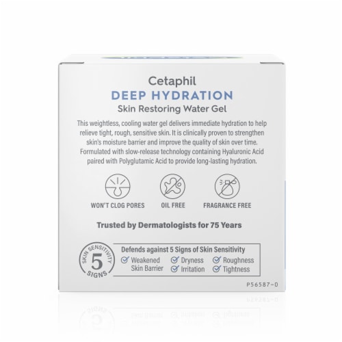Cetaphil Deep Hydration Skin Restoring Water Gel, 72 Hour Hydration Perspective: bottom
