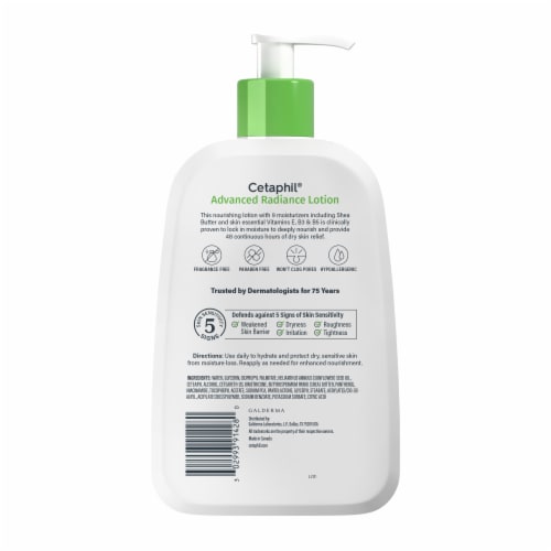 Cetaphil Advanced Radiance Lotion with Shea Butter For Dry, Dull Skin Perspective: bottom