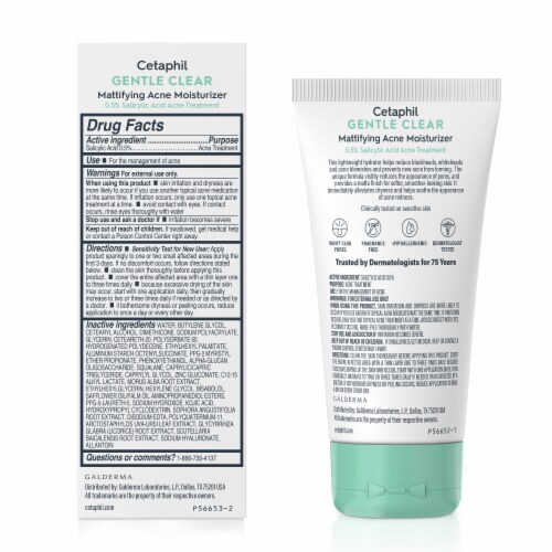 Cetaphil Gentle Clear Mattifying Acne Moisturizer with 0.5% Salicylic Acid Perspective: bottom