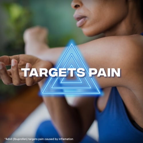 Advil Dual Action Acetaminophen & Ibuprofen Pain Relieving Caplets Perspective: bottom
