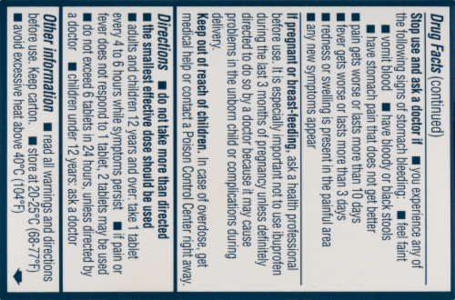 Advil 200 mg Ibuprofen Coated Tablets Perspective: bottom