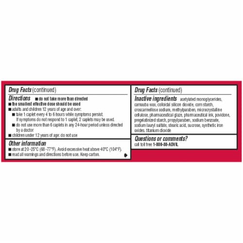 Advil Cold & Sinus Coated Caplets Perspective: bottom