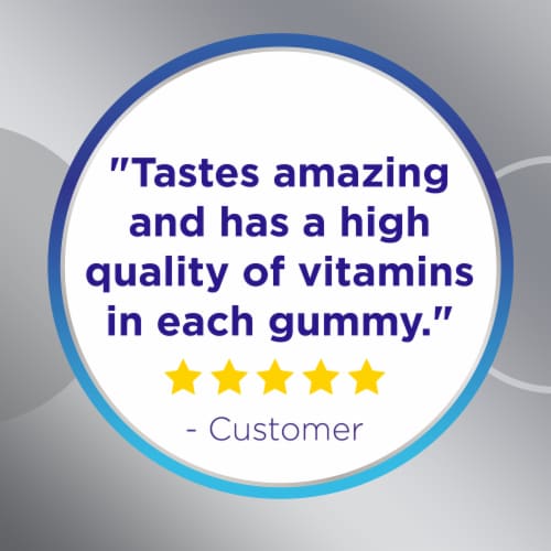 Centrum Multigummies for Men Fifty Plus Multivitamin and Multimineral Assorted Fruit Flavor Gummies Perspective: bottom