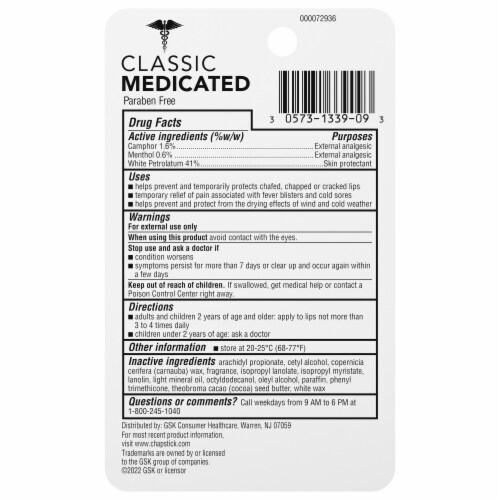 ChapStick Classic Medicated Lip Balm Tube Perspective: bottom