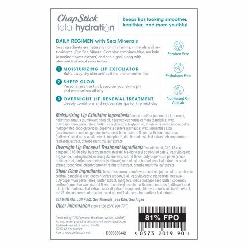 ChapStick Total Hydration Sea Minerals Gift Pack with Exfoliator Lip Moisturizer & Tinted Lip Balm Perspective: bottom