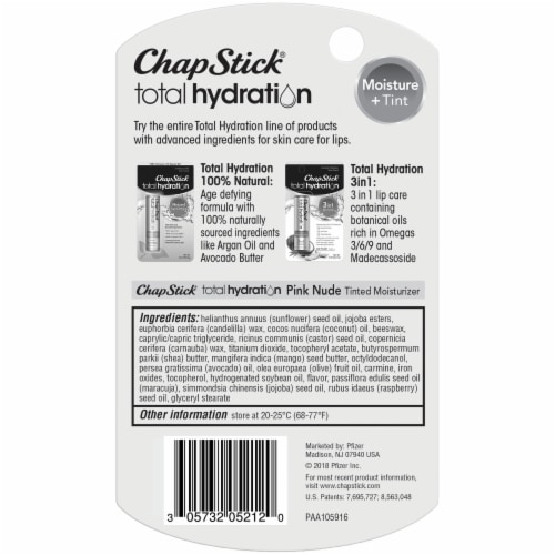 Chapstick Total Hydration Tinted Pink Nude Lip Balm Perspective: bottom