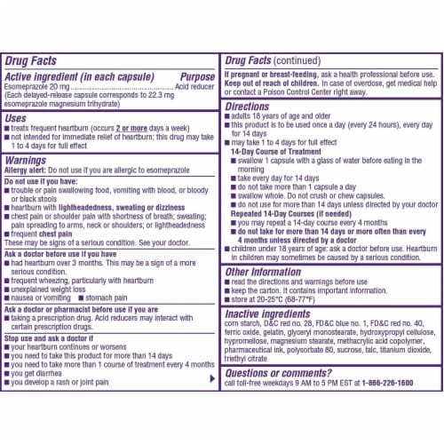 Nexium Twenty Four HR Acid Reducer Heartburn Relief Capsules Perspective: bottom