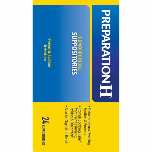 Preparation H Hemorrhoidal Suppositories 24 Count Perspective: bottom