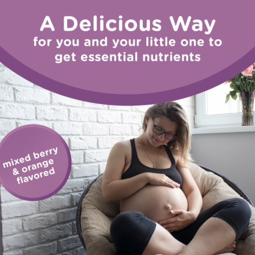 Centrum Prenatal Multivitamin Gummies with DHA and Folic Acid, Mixed Berry and Orange Flavors Perspective: bottom