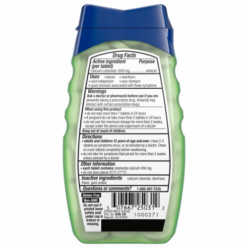 TUMS Naturals Coconut Pineapple Chewable Antacid Tablets Perspective: bottom
