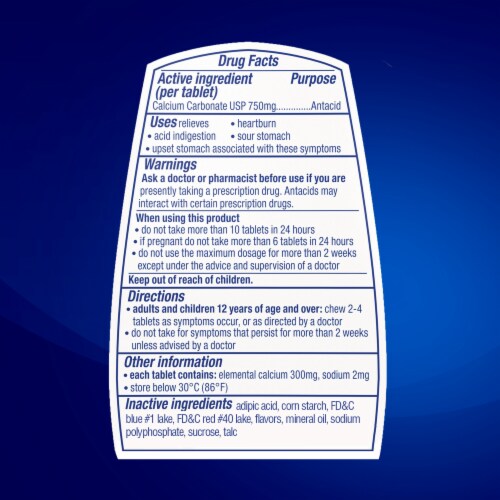TUMS Extra Strength Assorted Berries Antacid Tablets Perspective: bottom