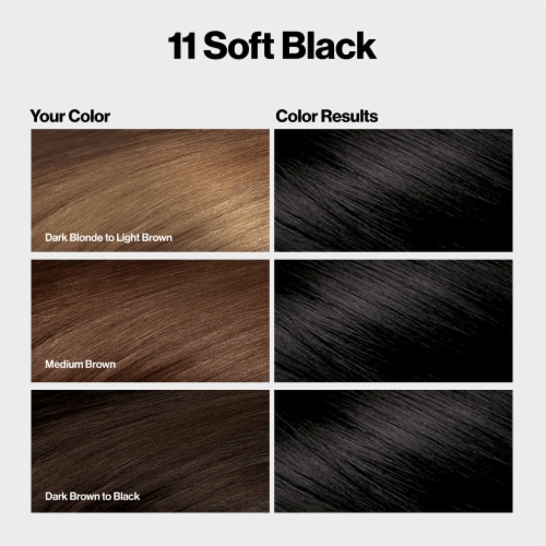 Revlon ColorSilk Permanent Hair Color with Bond Repair Complex 011 Soft Black Perspective: bottom