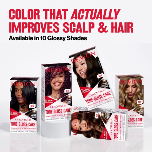 Revlon ColorSilk Tone + Gloss + Care Demi-Permanent Hair Color Shade 4 Dark Brown Perspective: bottom