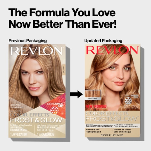 Revlon Color Effects Frost & Glow Permanent Hair Color Highlight Kit Shade 30 Honey Perspective: bottom