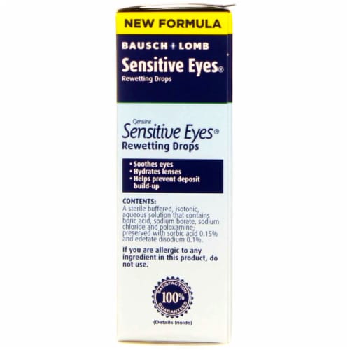 Bausch & Lomb Sensitive Eyes Rewetting Drops Perspective: bottom