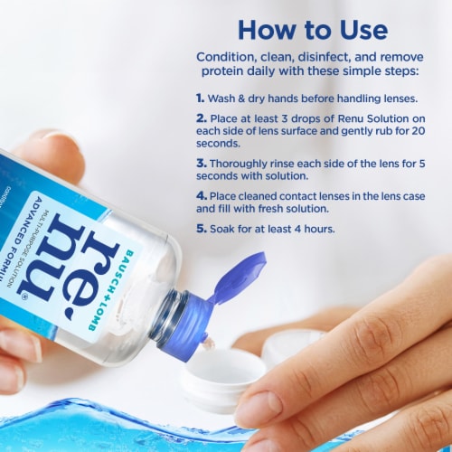 renu Contact Lens Solution Multipurpose Soft Lens Cleaner Multipack and Lens Case Perspective: bottom