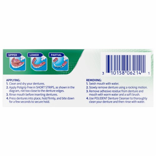 Super Poligrip Free Travel Size Package Perspective: bottom