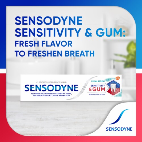 Sensodyne Sensitivity & Gum Toothpaste For Sensitive Teeth, Antigingivitis, Clean & Fresh Perspective: bottom