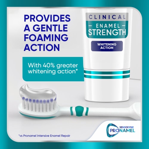 Sensodyne Pronamel Clinical Enamel Strengthening Toothpaste, Whitening Action Perspective: bottom
