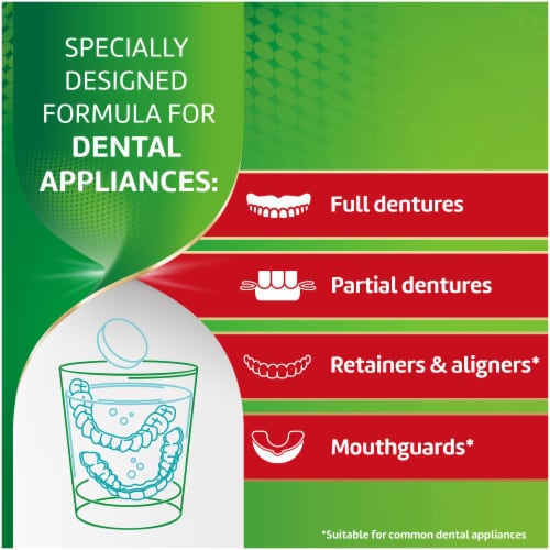 Polident Smokers Antibacterial Dental Appliance Cleanser Tablets Perspective: bottom