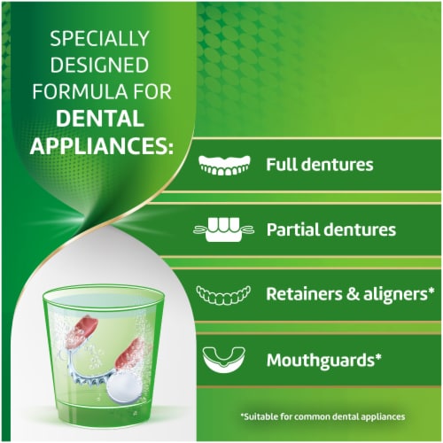 Polident 3 Minute Antibacterial Dental Appliance Cleanser Tablets Perspective: bottom