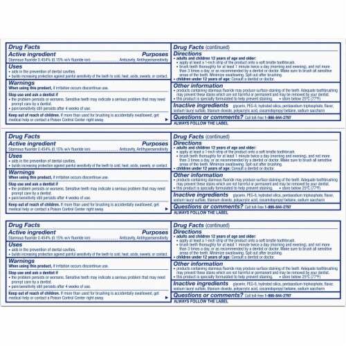 Sensodyne Rapid Relief Sensitive Extra Fresh Toothpaste Perspective: bottom