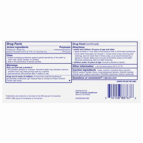 Sensodyne Pronamel Intensive Enamel Repair Toothpaste Perspective: bottom
