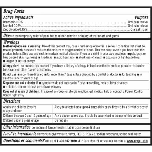 Orajel 3X Medicated Toothache And Gum Pain Gel Immediate Pain Relief Extra Strength Perspective: bottom